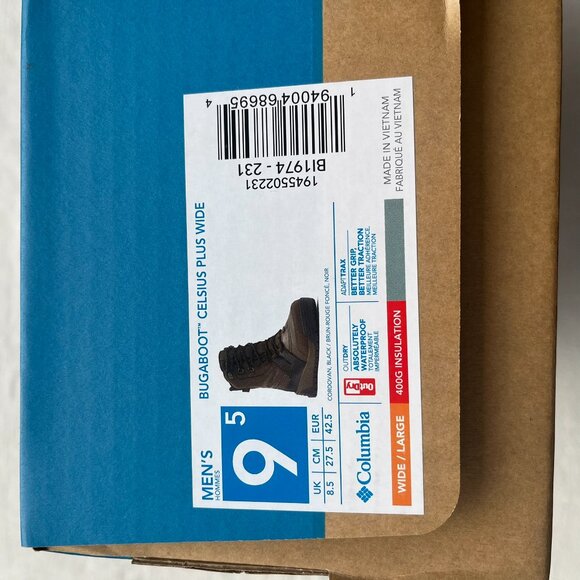 Columbia Bugaboot Celsius Plus Snow Boots, Brown & Black, Men's 9.5W, LIKE NEW - Picture 12 of 13